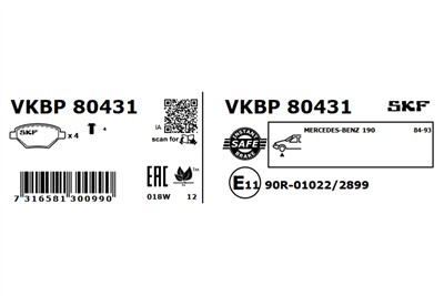SKF VKBP 80431 EAN: 7316581300990.