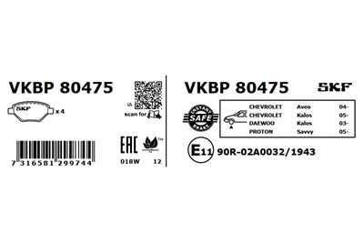 SKF VKBP 80475 EAN: 7316581299744.
