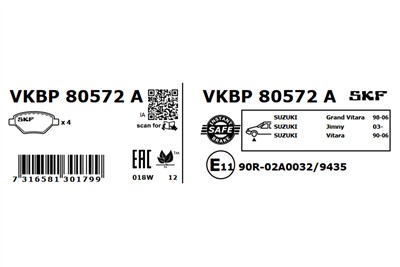 SKF VKBP 80572 A EAN: 7316581301799.
