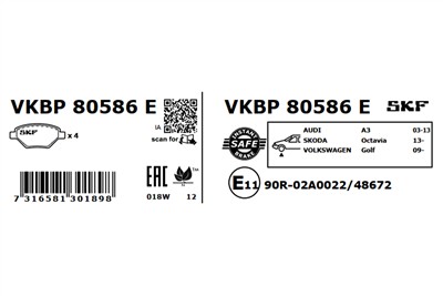 SKF VKBP 80586 E EAN: 7316581301898.