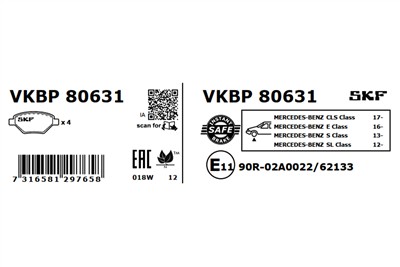 SKF VKBP 80631 EAN: 7316581297658.