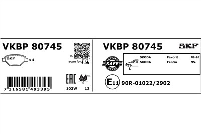 SKF VKBP 80745 EAN: 7316581493395.