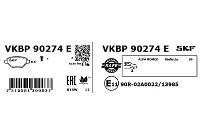 SKF VKBP 90274 E EAN: 7316581300037.