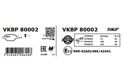 SKF VKBP 80002 EAN: 7316581296248.