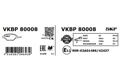 SKF VKBP 80008 EAN: 7316581296439.