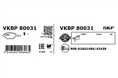 SKF VKBP 80031 EAN: 7316581296965.