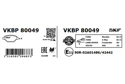 SKF VKBP 80049 EAN: 7316581296873.