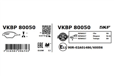 SKF VKBP 80050 EAN: 7316581296743.