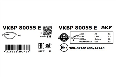 SKF VKBP 80055 E EAN: 7316581297467.