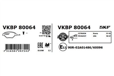 SKF VKBP 80064 EAN: 7316581297542.