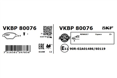 SKF VKBP 80076 EAN: 7316581297856.