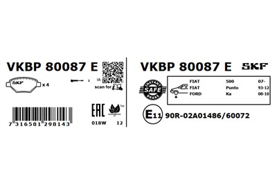 SKF VKBP 80087 E EAN: 7316581298143.