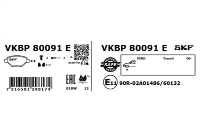 SKF VKBP 80091 E EAN: 7316581298174.