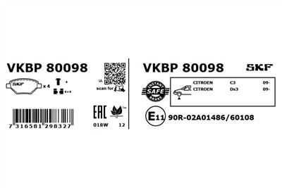 SKF VKBP 80098 EAN: 7316581298327.