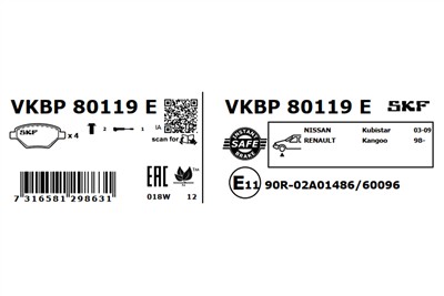 SKF VKBP 80119 E EAN: 7316581298631.