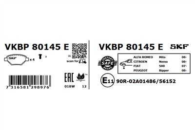 SKF VKBP 80145 E EAN: 7316581298976.