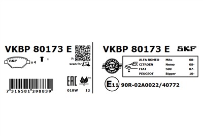 SKF VKBP 80173 E EAN: 7316581298839.