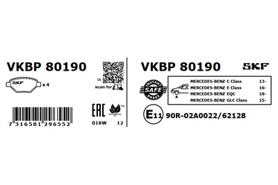 SKF VKBP 80190 EAN: 7316581296552.