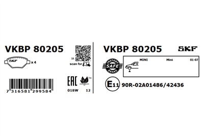 SKF VKBP 80205 EAN: 7316581299584.