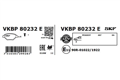 SKF VKBP 80232 E EAN: 7316581299287.