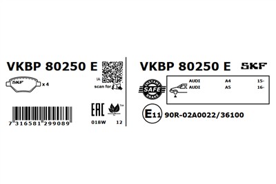 SKF VKBP 80250 E EAN: 7316581299089.