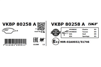 SKF VKBP 80258 A EAN: 7316581299911.