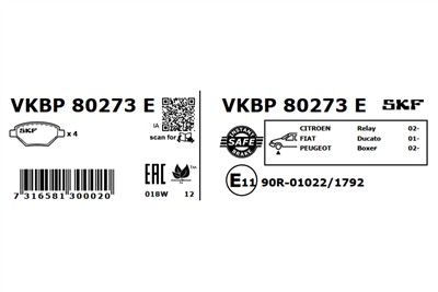 SKF VKBP 80273 E EAN: 7316581300020.