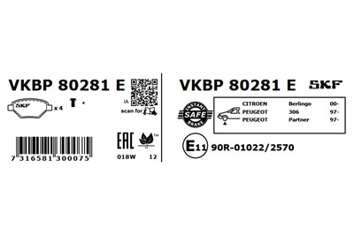 SKF VKBP 80281 E EAN: 7316581300075.