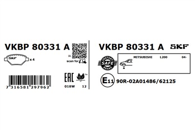 SKF VKBP 80331 A EAN: 7316581297962.