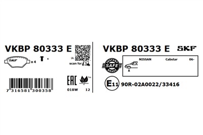 SKF VKBP 80333 E EAN: 7316581300358.