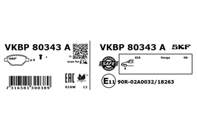 SKF VKBP 80343 A EAN: 7316581300389.