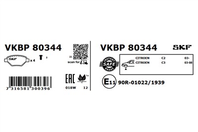 SKF VKBP 80344 EAN: 7316581300396.