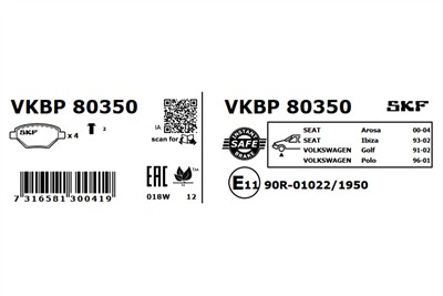 SKF VKBP 80350 EAN: 7316581300419.