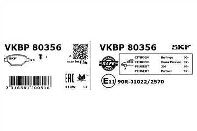 SKF VKBP 80356 EAN: 7316581300518.