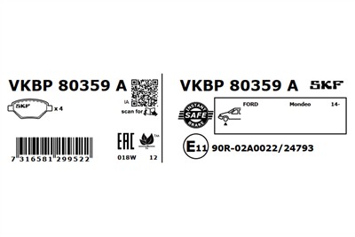 SKF VKBP 80359 A EAN: 7316581299522.