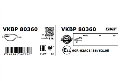 SKF VKBP 80360 EAN: 7316581297702.