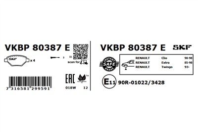 SKF VKBP 80387 E EAN: 7316581299591.