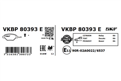SKF VKBP 80393 E EAN: 7316581300723.