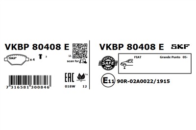 SKF VKBP 80408 E EAN: 7316581300846.