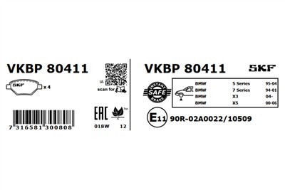 SKF VKBP 80411 EAN: 7316581300808.