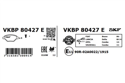 SKF VKBP 80427 E EAN: 7316581300914.