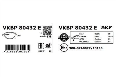 SKF VKBP 80432 E EAN: 7316581301034.