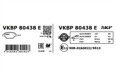 SKF VKBP 80438 E EAN: 7316581301027.
