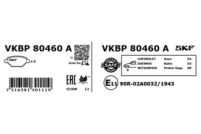 SKF VKBP 80460 A EAN: 7316581301119.