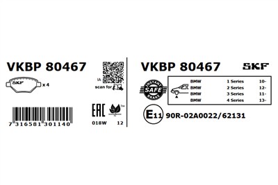 SKF VKBP 80467 EAN: 7316581301140.