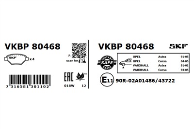 SKF VKBP 80468 EAN: 7316581301102.