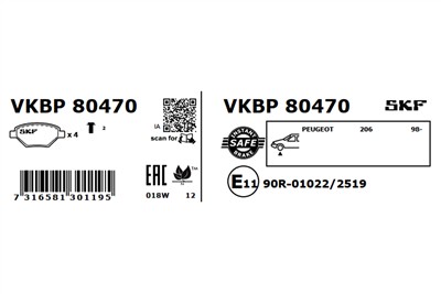 SKF VKBP 80470 EAN: 7316581301195.