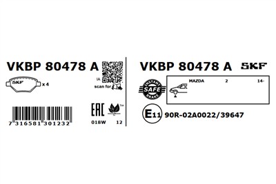 SKF VKBP 80478 A EAN: 7316581301232.