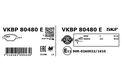 SKF VKBP 80480 E EAN: 7316581299430.