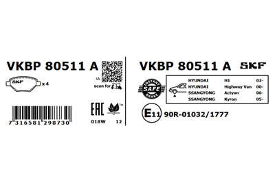 SKF VKBP 80511 A EAN: 7316581298730.